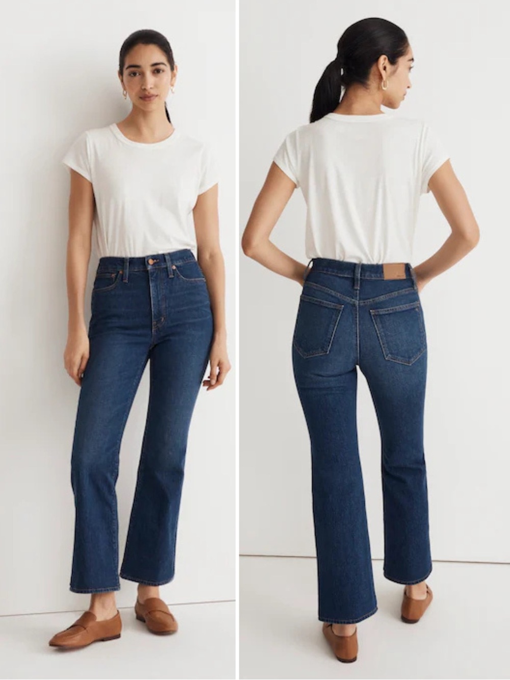 Madewell Dark Blue High-Rise Flare Jeans